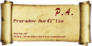 Preradov Aurélia névjegykártya